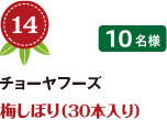 No.14 チョーヤフーズ 梅しぼり（30本入り） 10名様