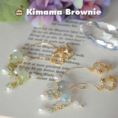 阪急沿線お買いもの散歩 Tokk Mall 天然石の手作りアクセサリーのお店kimamabrownie ピアスに見えるフープイヤリング